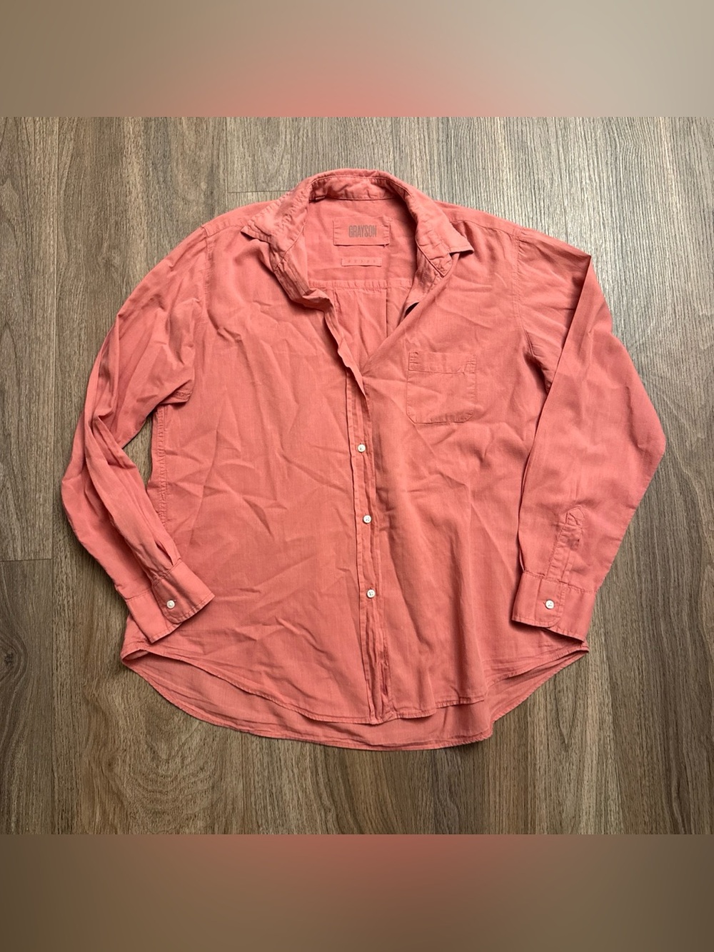Women’s Grayson by Frank & Eileen pink button up super Size Medium